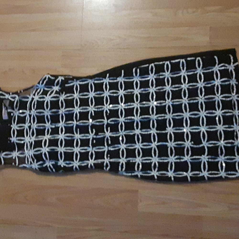 Hailey Logan black with white sequins dress